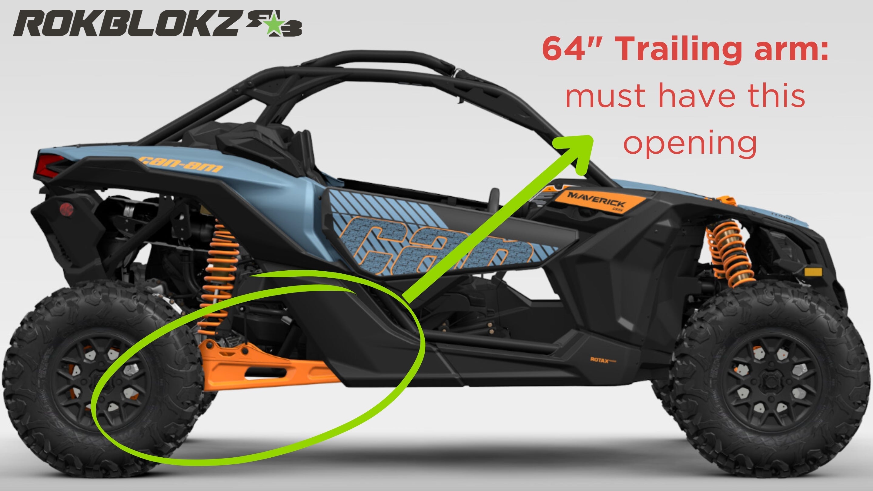 64" Can-Am Maverick X3 2017+ Trailing Arm Guards