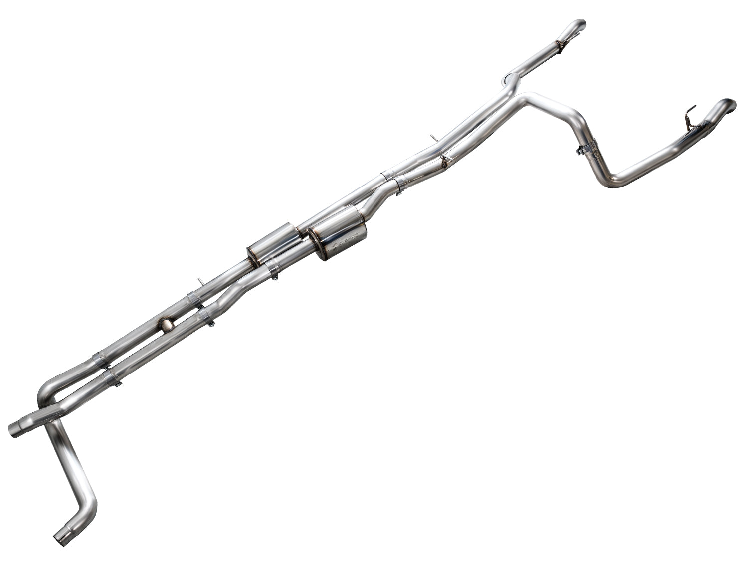 AWE 0FG Catback Split Rear Exit Exhaust for 4th Gen Silverado/Sierra 1500 6.2L (with bumper cutouts) - OE Tips