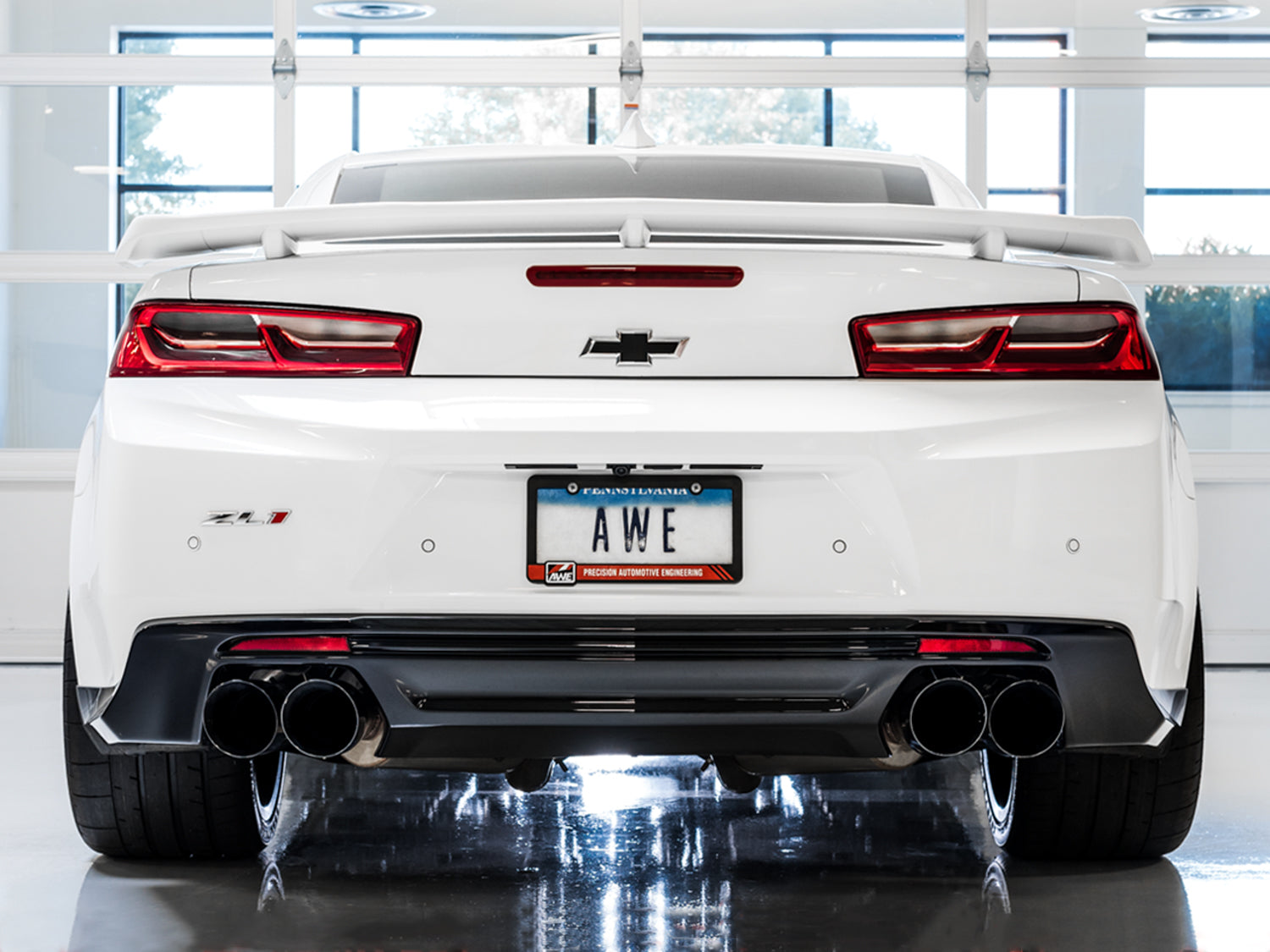 AWE Touring Edition Cat-back Exhaust for Gen6 Camaro SS / ZL1 / LT1 - Resonated - Diamond Black Tips (Quad Outlet)