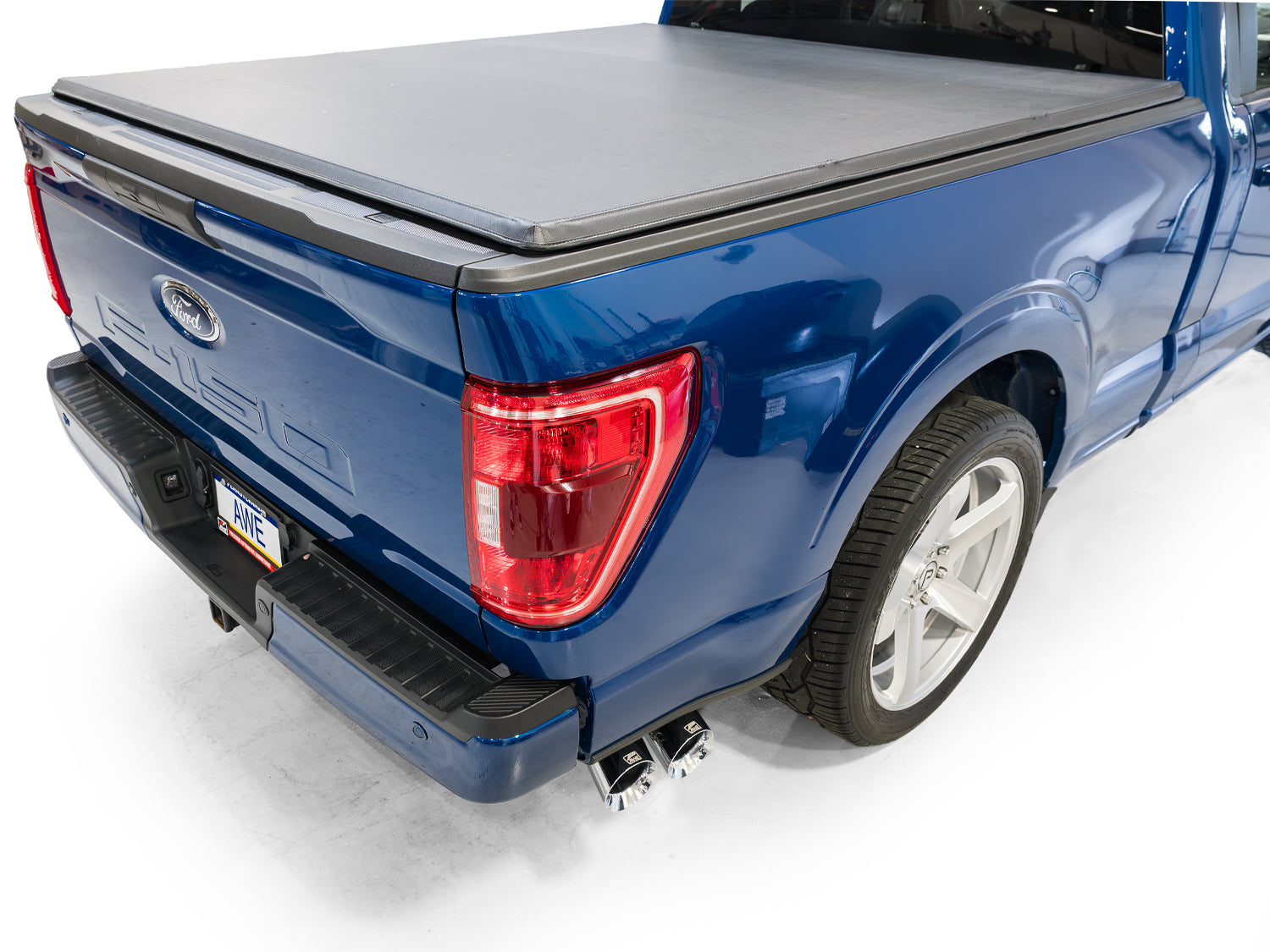 AWE 0FG Dual Side Exit Exhaust for Ford F-150 Regular Cab - 4.5" Chrome Silver Tips