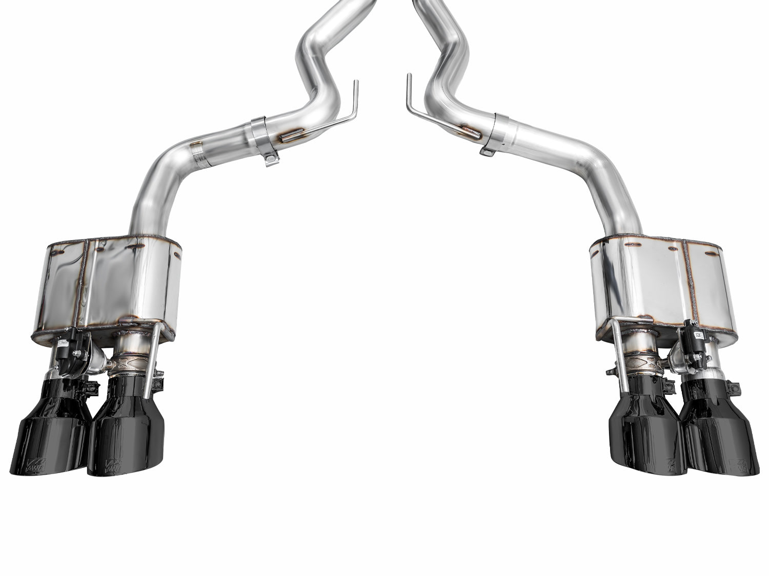 AWE SwitchPath™ Exhaust for Ford Mustang S550 Mach1 - Quad Diamond Black Tips