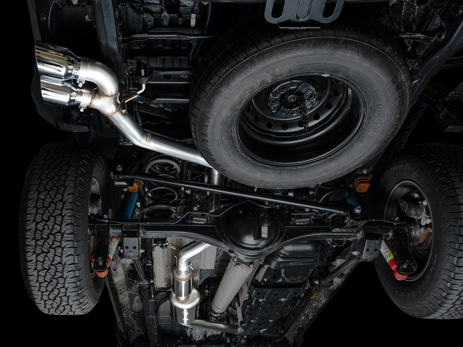 AWE 0FG Exhaust for 4th Gen Toyota Tacoma - Dual Chrome Silver Tips