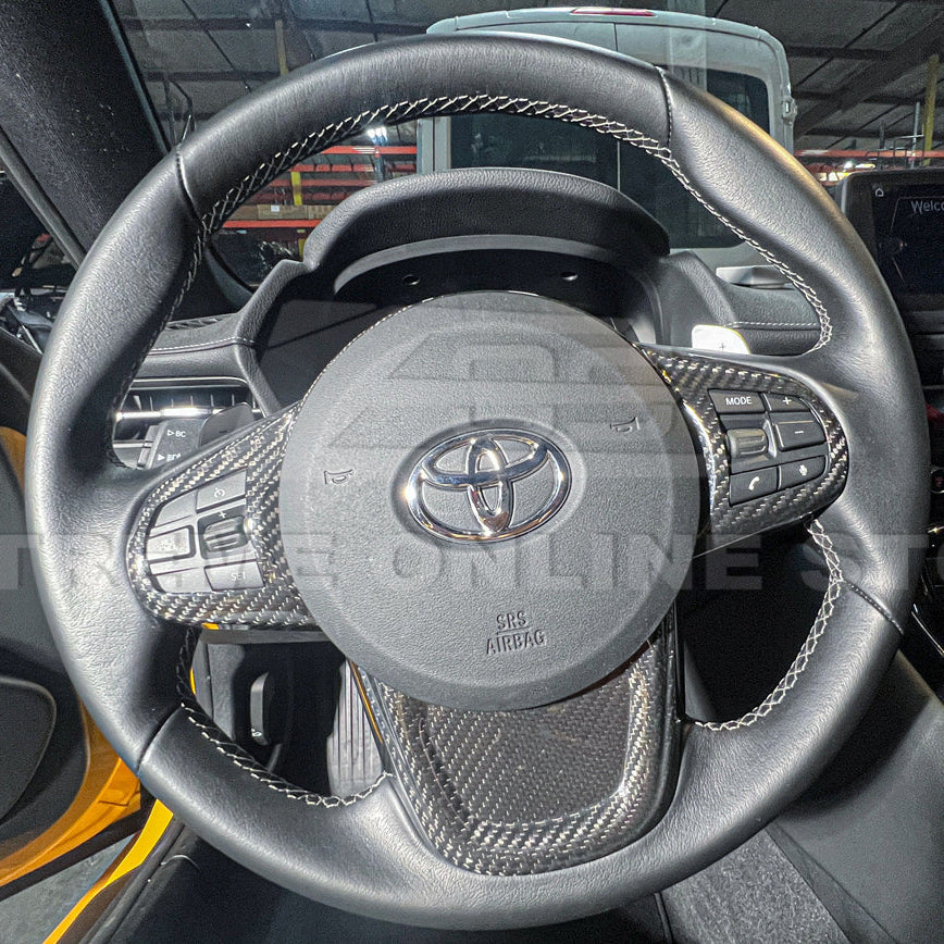 2020-Up Toyota Supra Carbon Fiber Steering Wheel Trim Cover