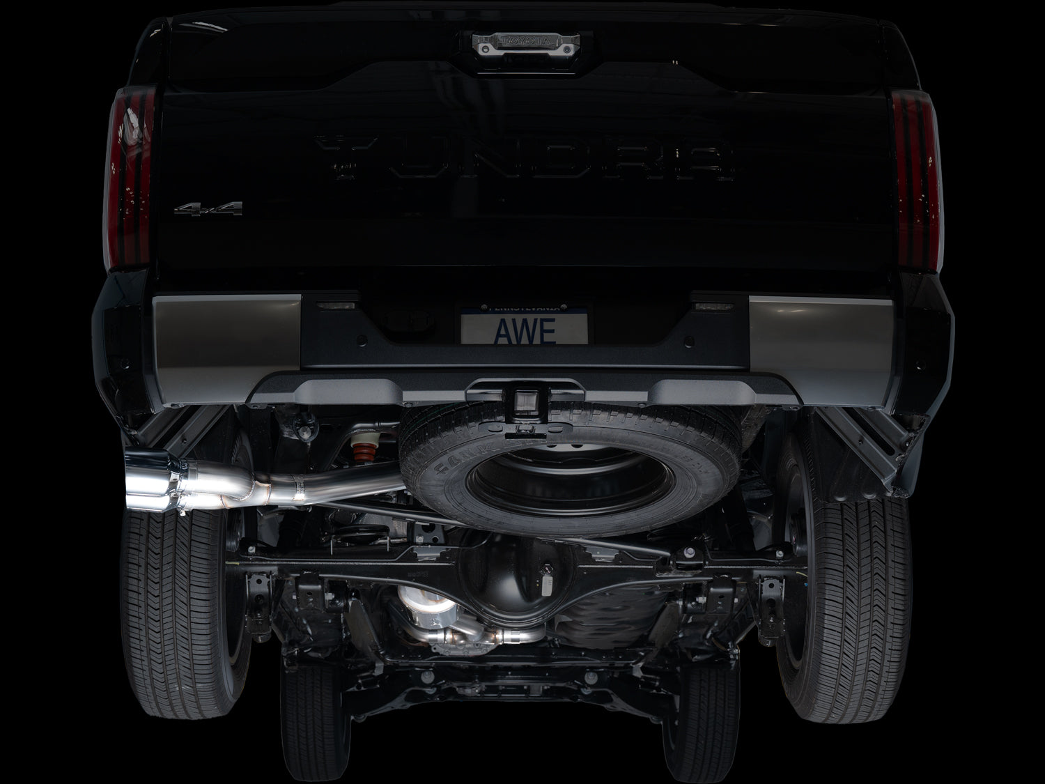 AWE 0FG Exhaust for 3rd Gen Toyota Tundra - Dual Chrome Silver Tips
