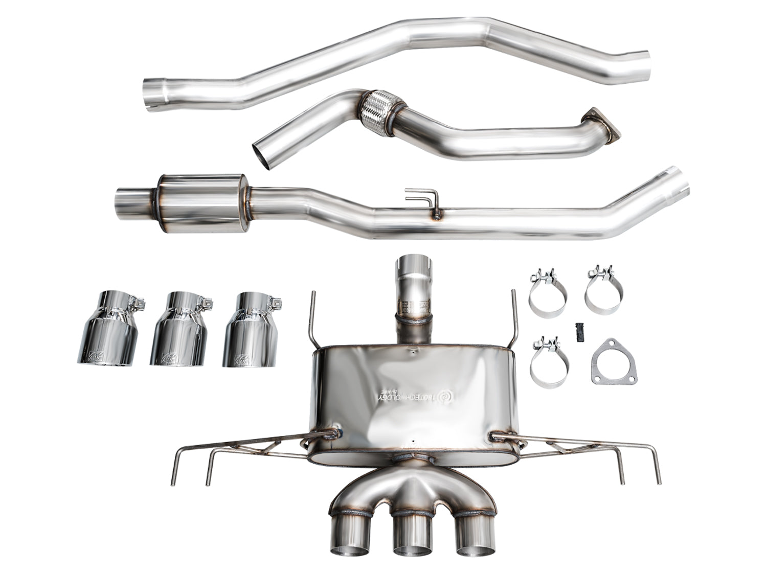 AWE Touring Edition Exhaust for FL5 Civic Type R - Triple Chrome Silver Tips