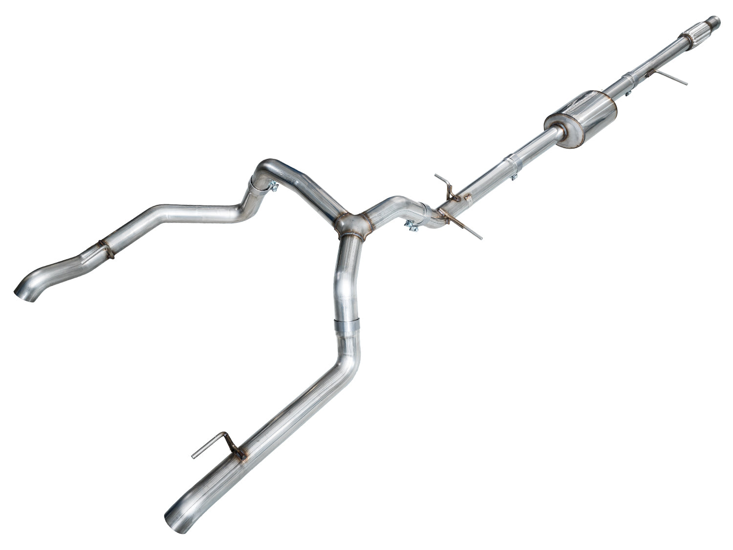 AWE 0FG Catback Split Rear Exit Exhaust for 4th Gen Silverado/Sierra 1500 5.3L (with bumper cutouts) - OE Tips