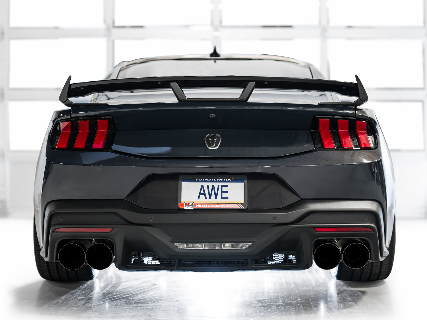 AWE SwitchPath™ Exhaust for S650 Ford Mustang Dark Horse - Quad Diamond Black Tips