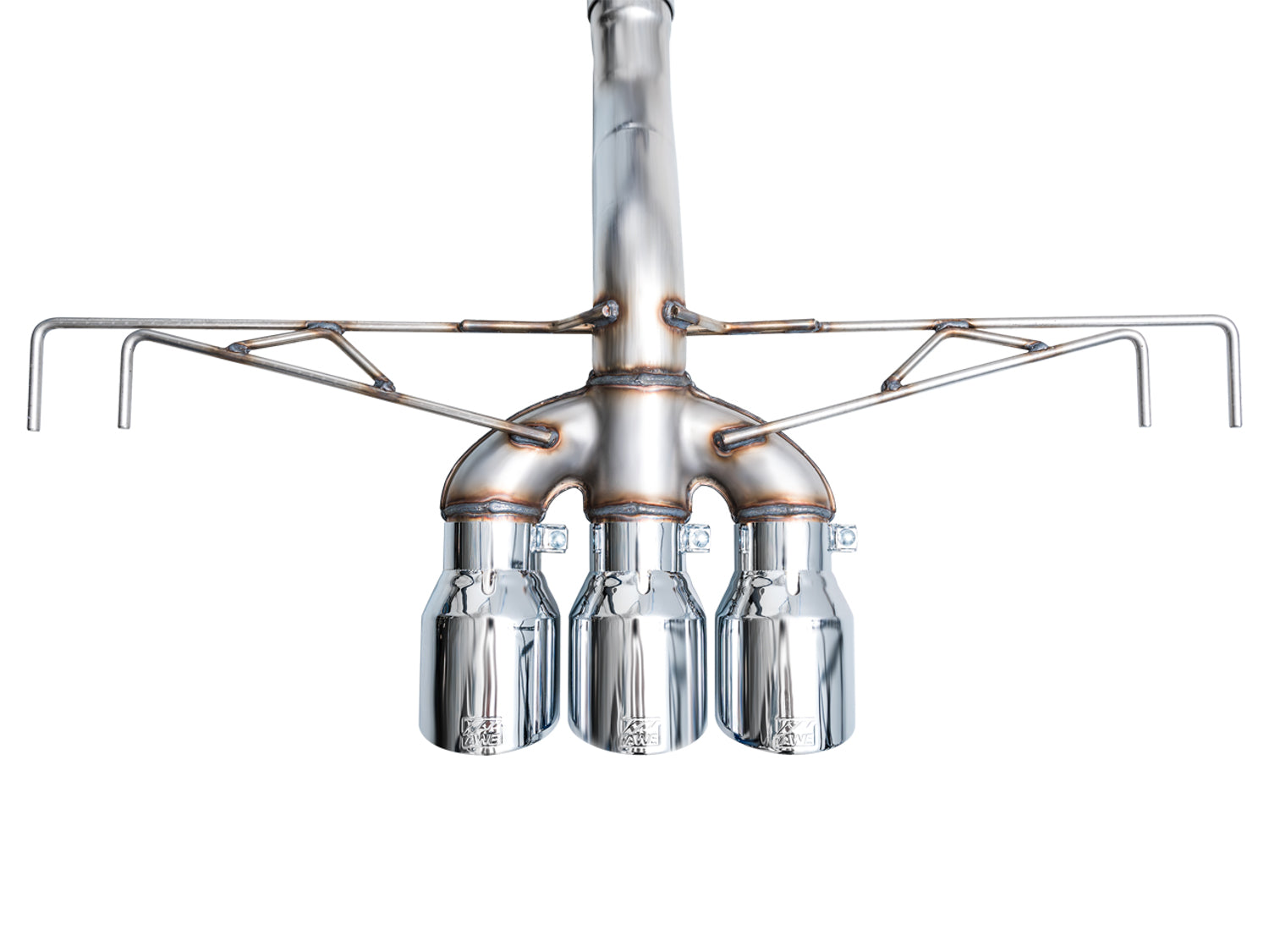 AWE Track Edition Exhaust for FL5 Civic Type R - Triple Chrome Silver Tips