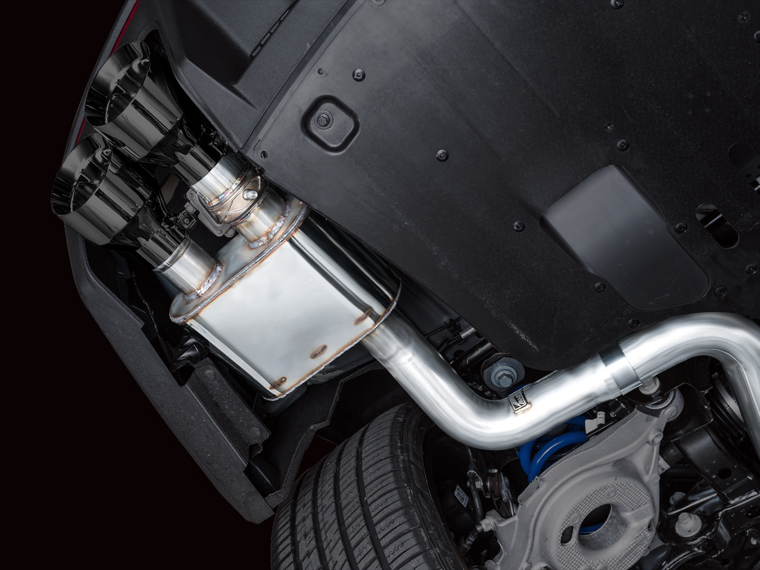 AWE SwitchPath™ Exhaust for S650 Ford Mustang Dark Horse - Quad Diamond Black Tips