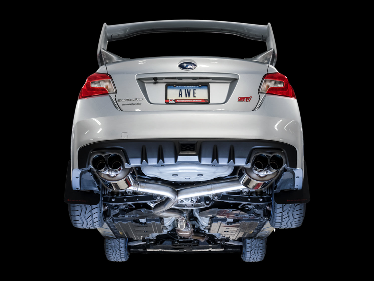 AWE Touring Edition Exhaust for VA STI / GV WRX / GV STI Sedan - Diamond Black Quad Tips (102mm)