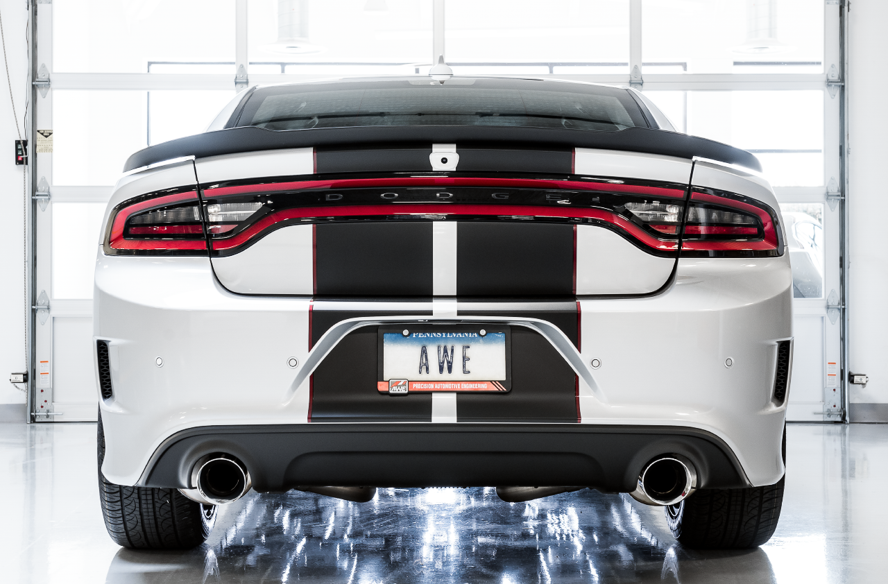 AWE Track Edition Exhaust for 15+ Charger 6.4 / 6.2 SC - Chrome Silver Tips