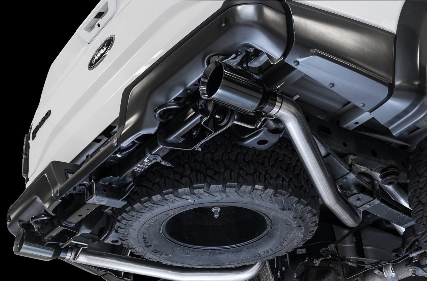 AWE Tailpipe Conversion Kit for Ford Raptor - Diamond Black 5" Tips (AWE 2FG/1FG required)