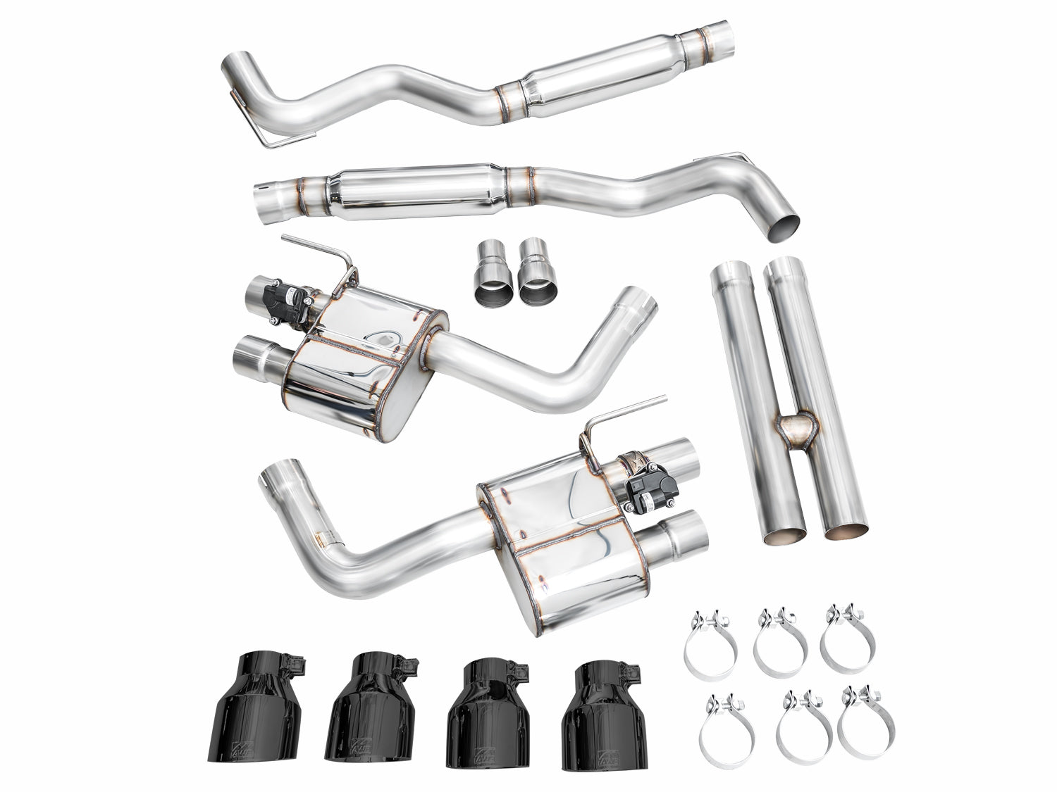 AWE SwitchPath™ Exhaust for S650 Ford Mustang Dark Horse - Quad Diamond Black Tips