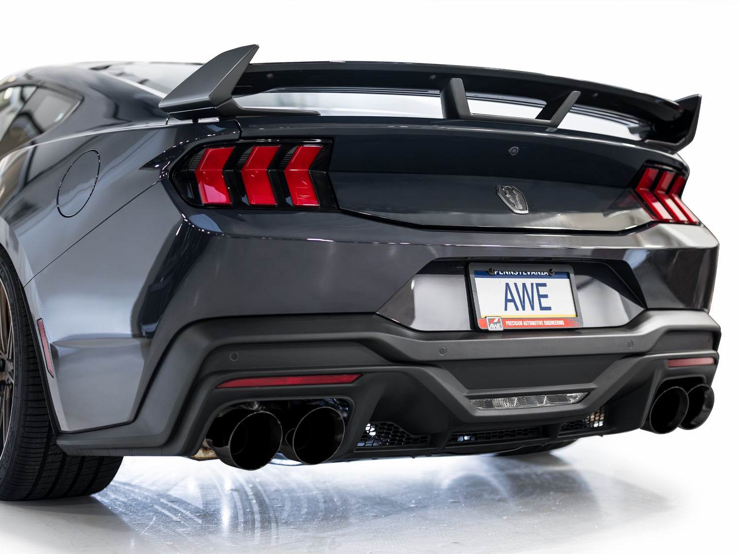 AWE SwitchPath™ Exhaust for S650 Ford Mustang Dark Horse - Quad Diamond Black Tips