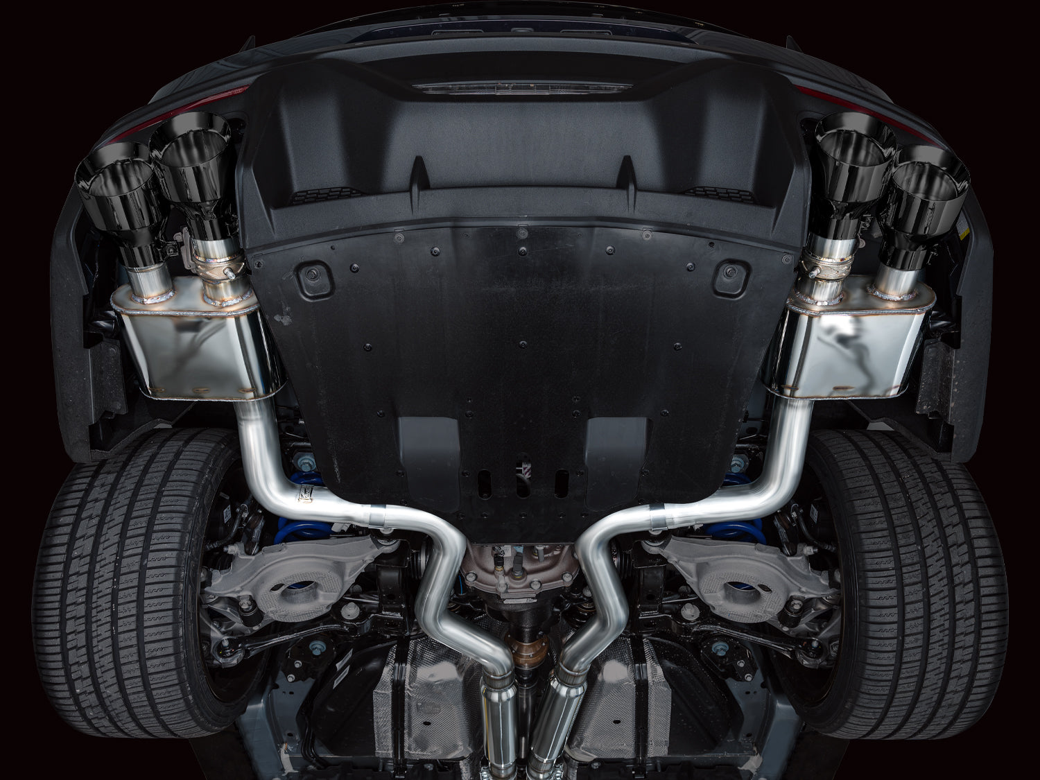 AWE SwitchPath™ Exhaust for S650 Ford Mustang Dark Horse - Quad Diamond Black Tips