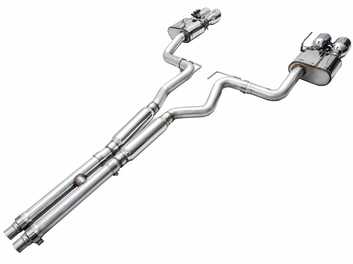AWE SwitchPath™ Exhaust for S650 Ford Mustang GT Fastback - Quad Chrome Silver Tips