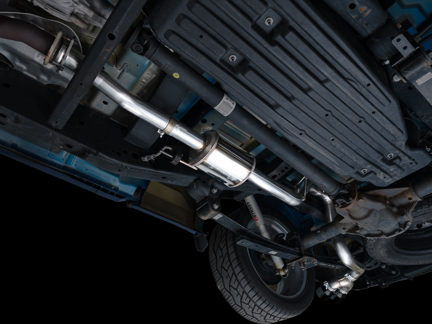 AWE 0FG Dual Side Exit Exhaust for Ford F-150 Regular Cab - 4.5" Diamond Black Tips