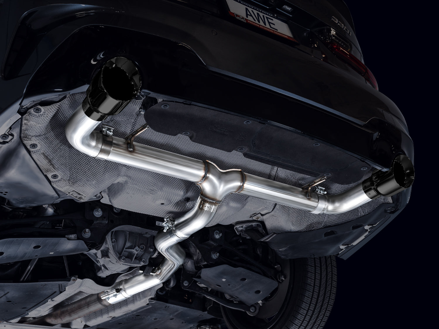 AWE Track Edition Axleback Exhaust for BMW G2X 330i/430i - Diamond Black