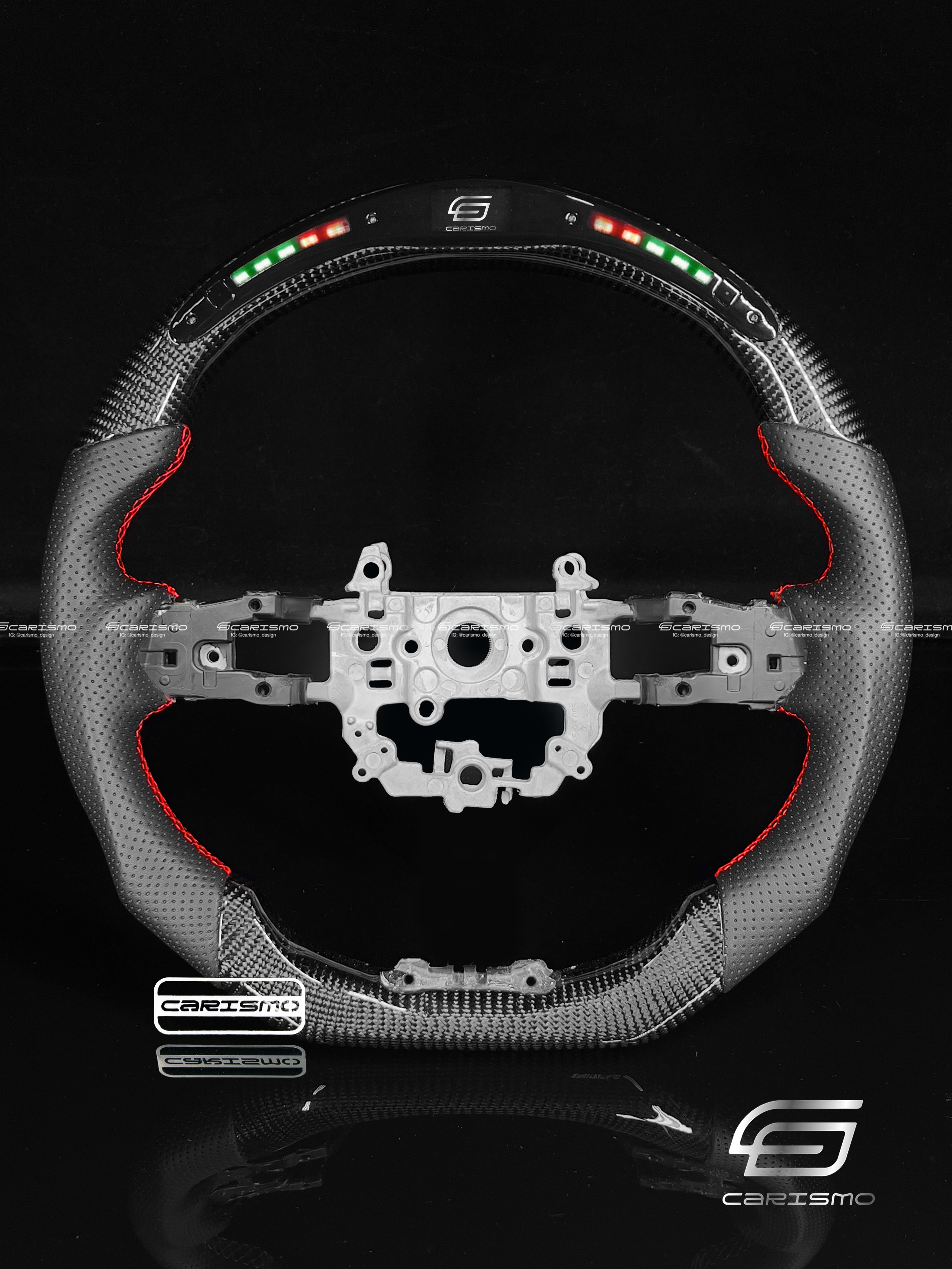 Carismo Steering Wheel For Honda Civic (FE) / Type R (FL5) - Classic RPM LED - Gloss Carbon - Perforated Leather