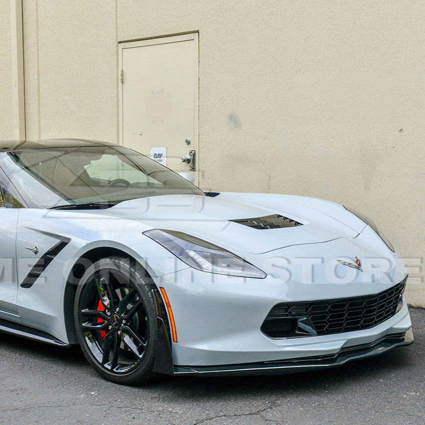Blemished / Outlet - Corvette C7 Stage 3 DRY CARBON FIBER Front Splitter Wickerbill Extension Winglets