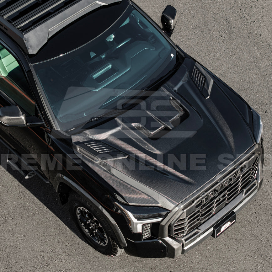 2022-Up Toyota Tundra | EOS CARBON FIBER Front Vented Hood Cover w/ Side Vent