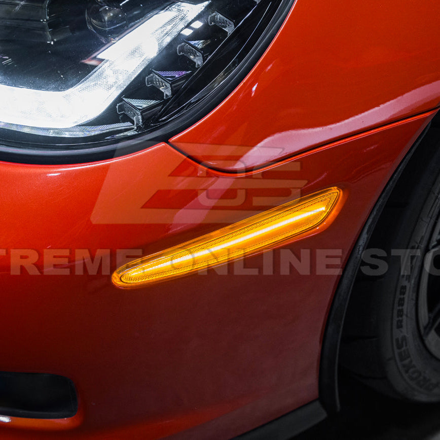 Corvette C6 Front & Rear Amber Light LED Side Markers Pair
