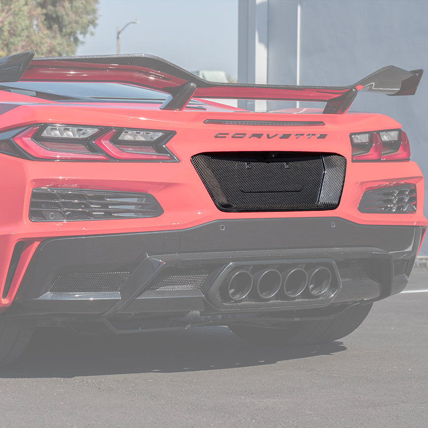 Corvette C8 Z06 DRY CARBON FIBER License Plate Backing