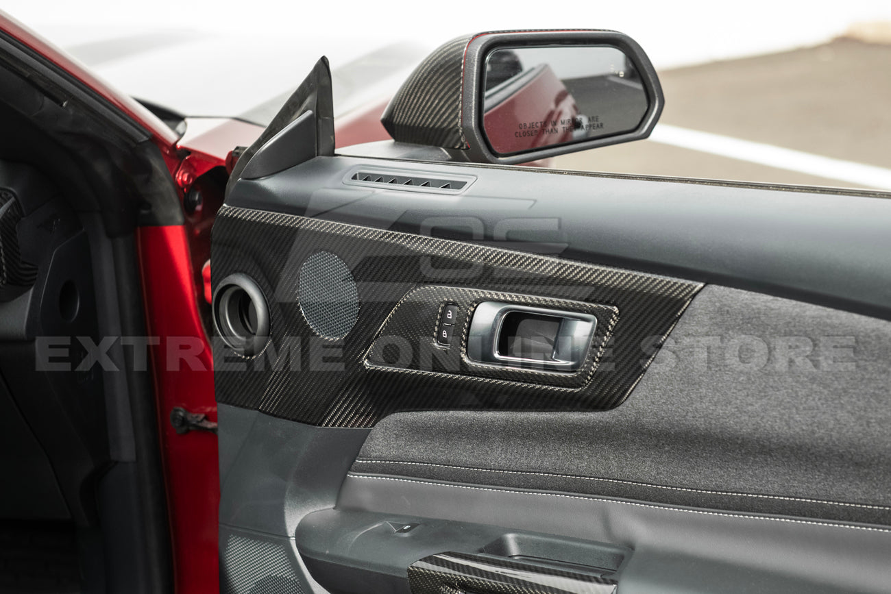 2024-Up Ford Mustang DRY CARBON FIBER Door Speaker Panel Trim Cover