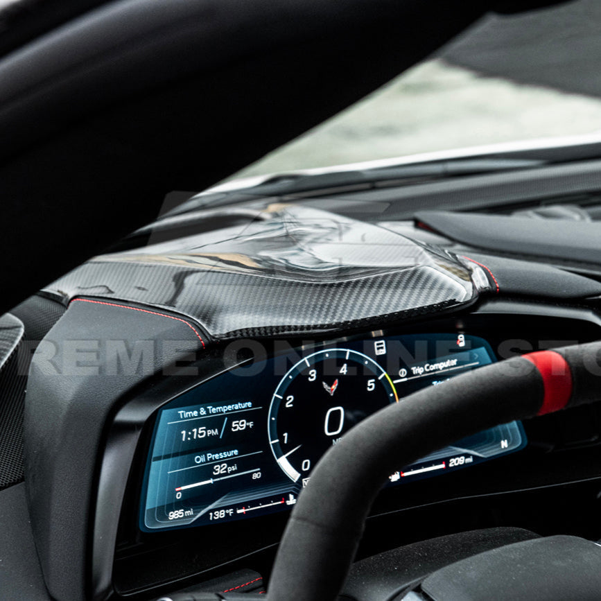 Corvette C8 DRY CARBOn FIBER Upper Dashboard Instrument Panel Cover