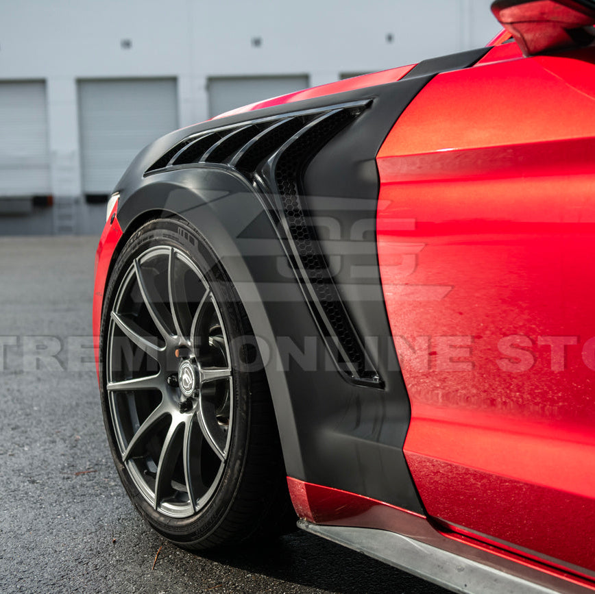2015-17 Ford Mustang S550 | GTD Style Primed Black Front Side Vented Fenders