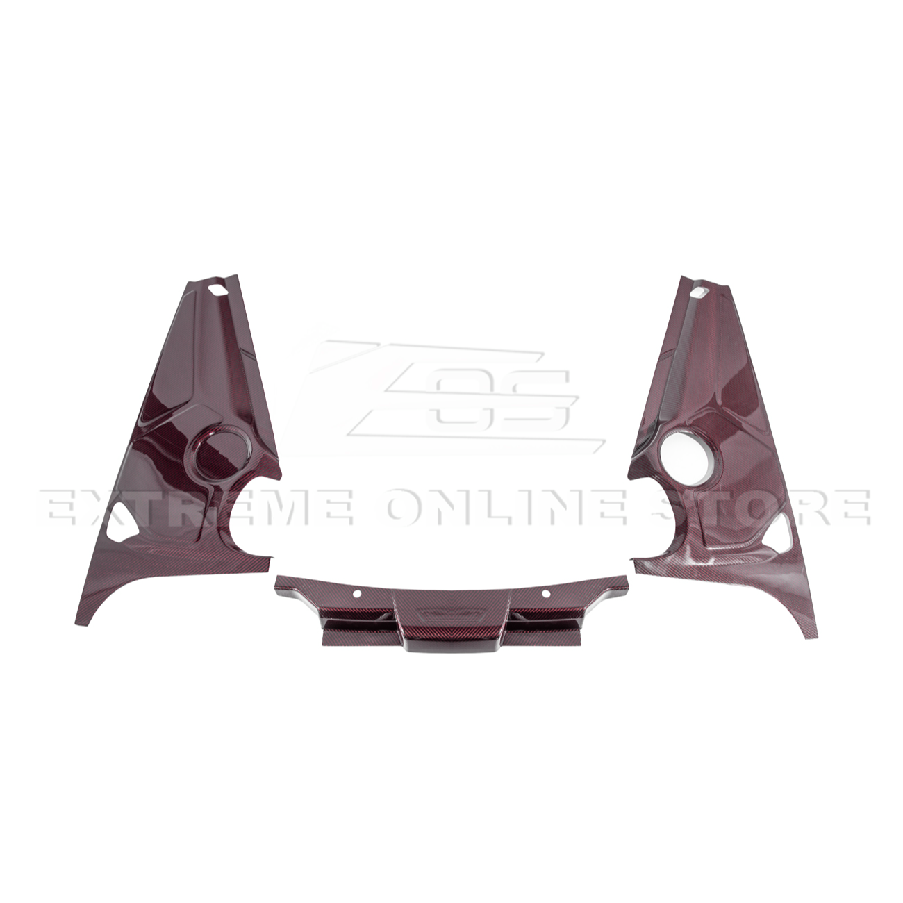 Corvette C8 DRY CARBON FIBER Coupe Engine Bay Panel Cover (3-Pieces Version)