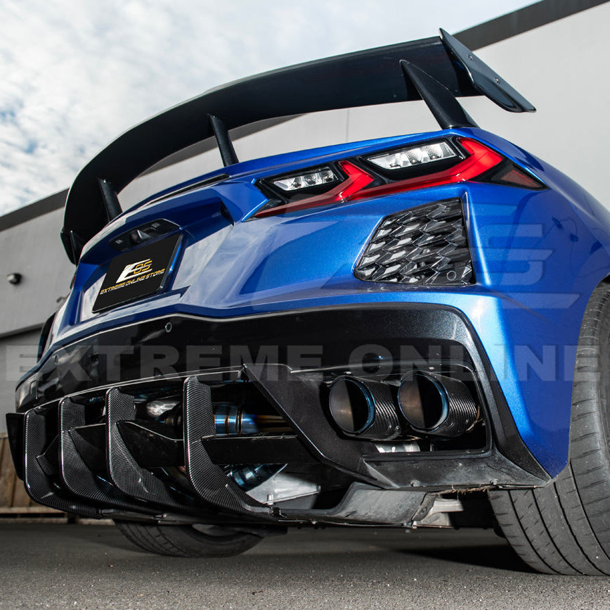 Corvette C8 Stingray DRY CARBON FIBEr Add-On Rear Diffuser Fin