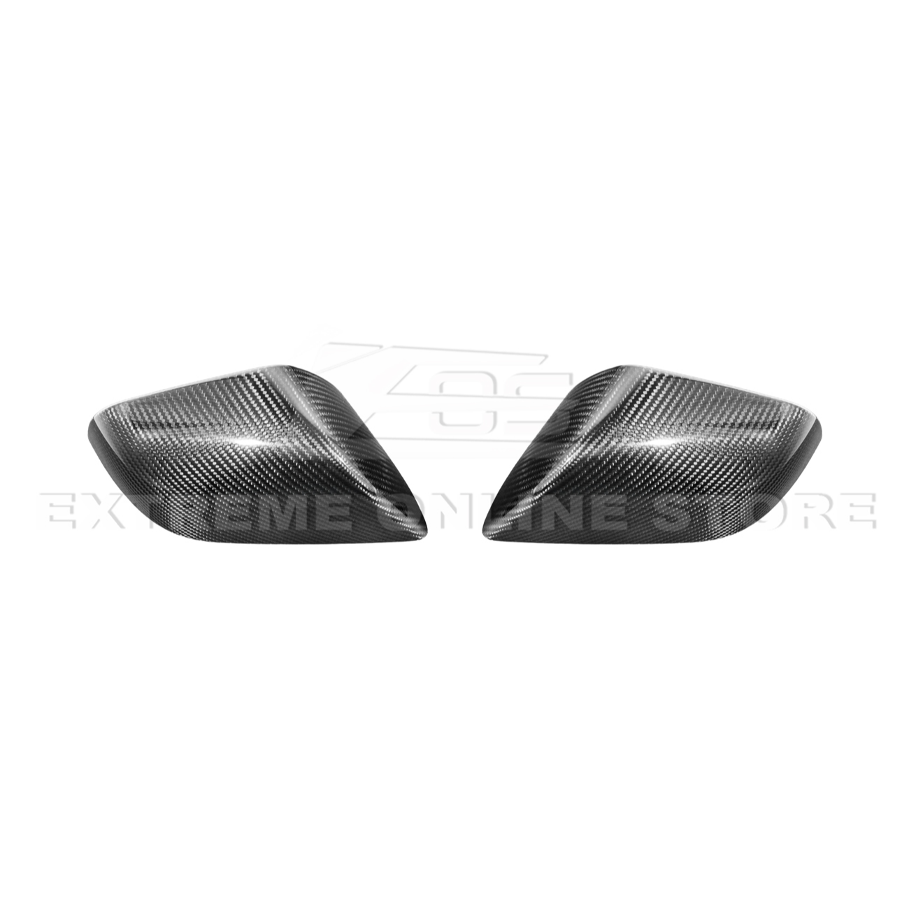 2024-Up Tesla Model 3 Dry Carbon Fiber Tape On Side Mirror Cap Covers Pair