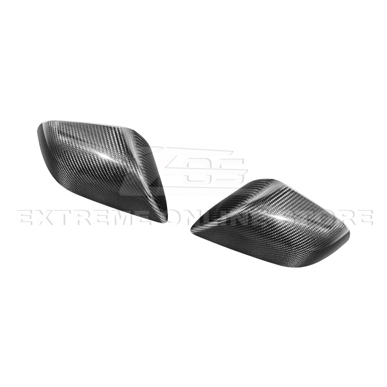 2024-Up Tesla Model 3 Dry Carbon Fiber Tape On Side Mirror Cap Covers Pair