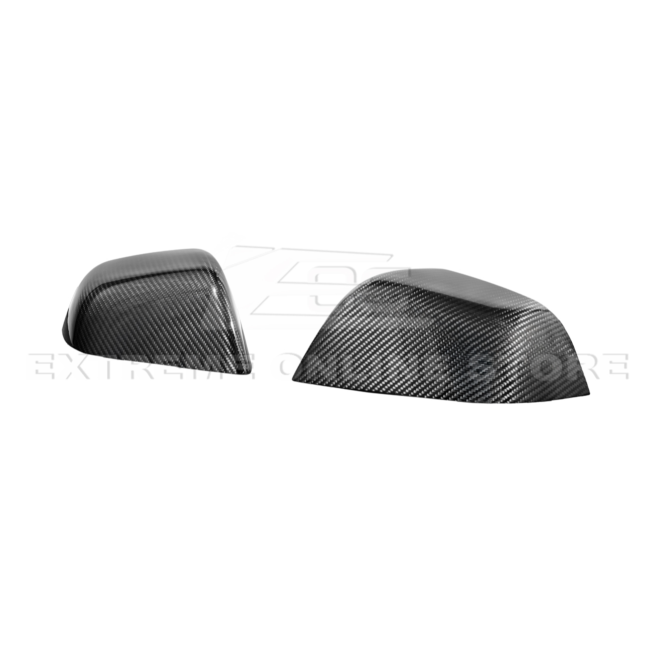 2024-Up Tesla Model 3 Dry Carbon Fiber Tape On Side Mirror Cap Covers Pair
