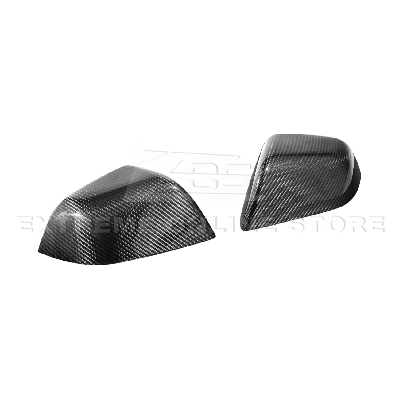 2024-Up Tesla Model 3 Dry Carbon Fiber Tape On Side Mirror Cap Covers Pair