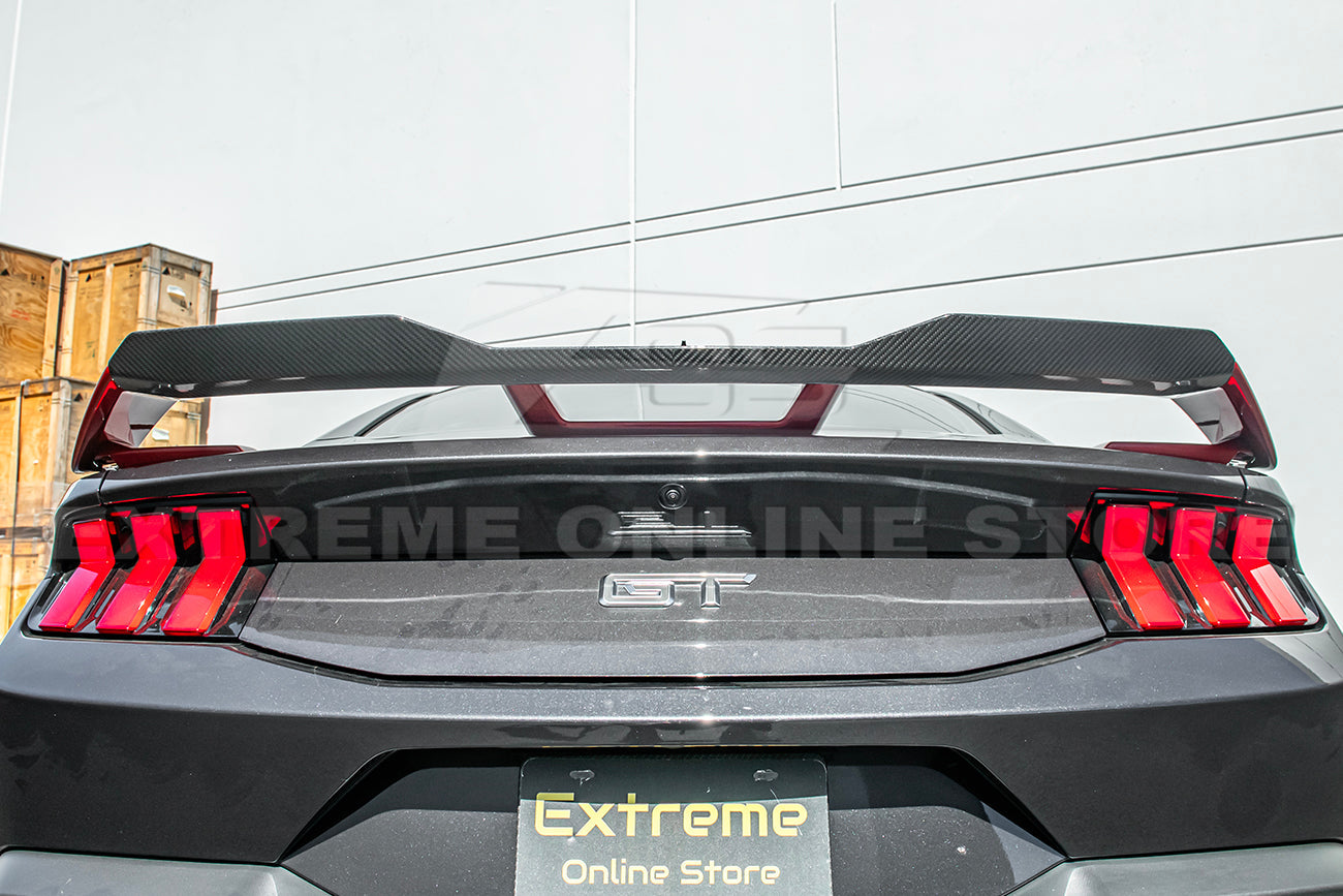 2024-Up Ford Mustang DRY Carbon Fiber GT Performance Wing Rear Gurney Flap Spoiler