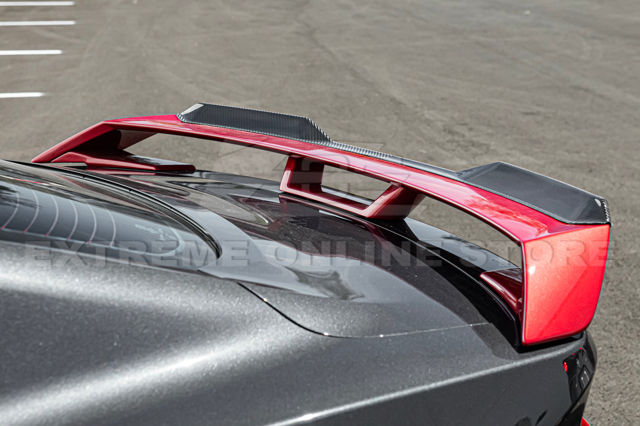 2024-Up Ford Mustang DRY Carbon Fiber GT Performance Wing Rear Gurney Flap Spoiler