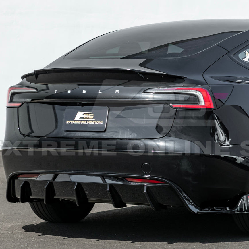 2024-Up Tesla Model 3 Performance Style Rear Bumper Diffuser Lip