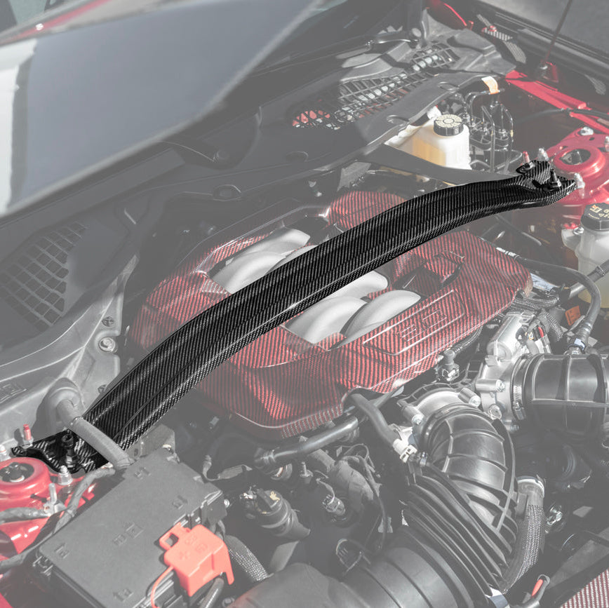 2024-Up Ford Mustang S650 Dark Horse Dry Carbon Fiber Engine Strut Brace Tower Bar