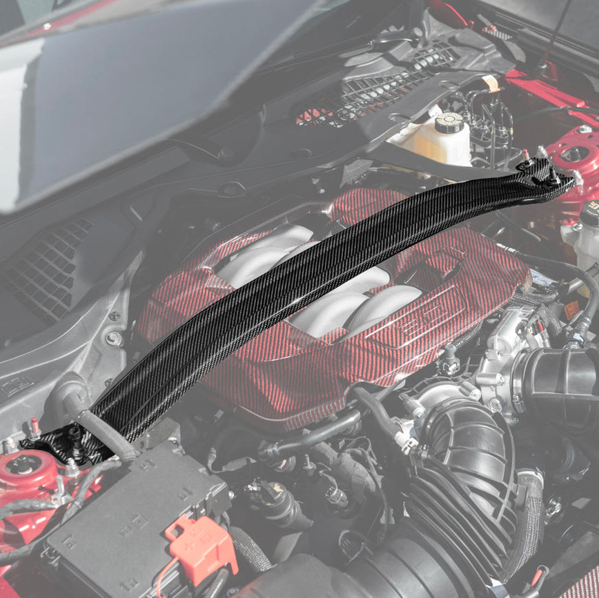 2024-Up Ford Mustang S650 Dark Horse Dry Carbon Fiber Engine Strut Brace Tower Bar