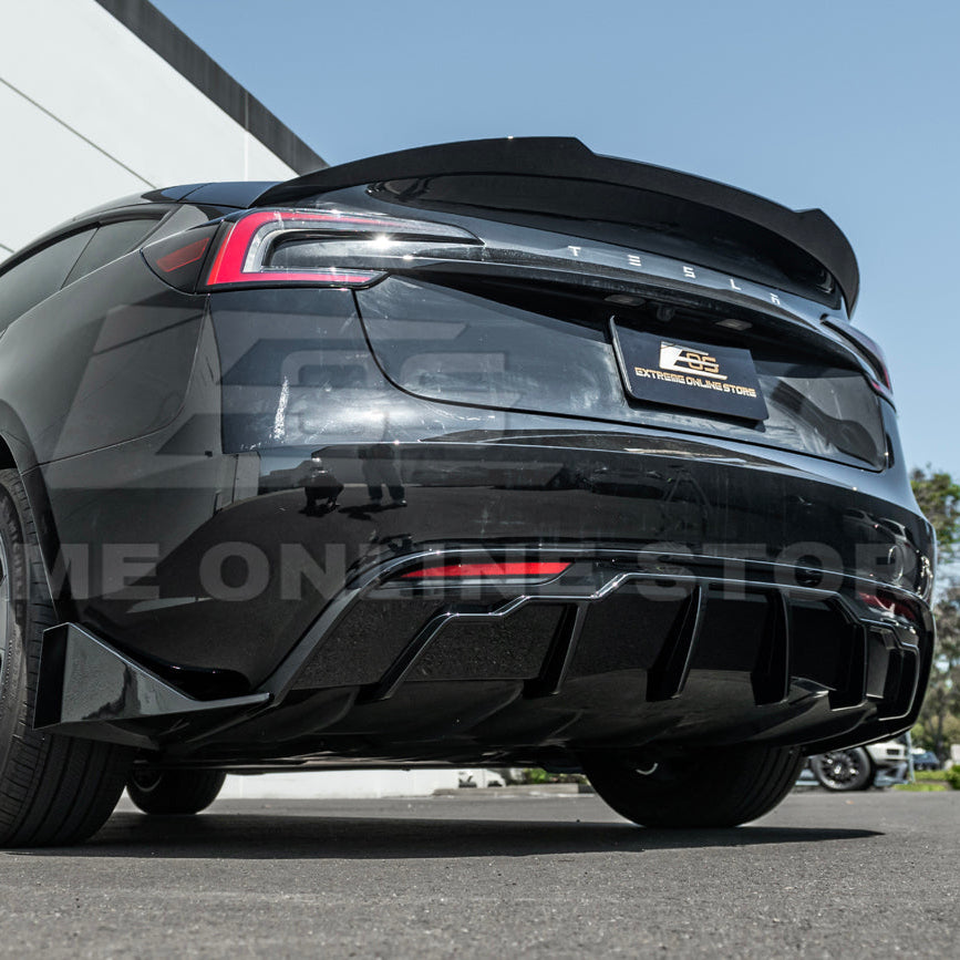 2024-Up Tesla Model 3 Track Style Rear Bumper Diffuser Lip