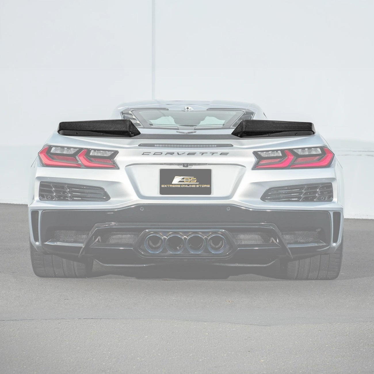 Corvette C8 Z06 DRY CARBON FIBER 1.5" Extended Rear Wing Wickerbill Winglets