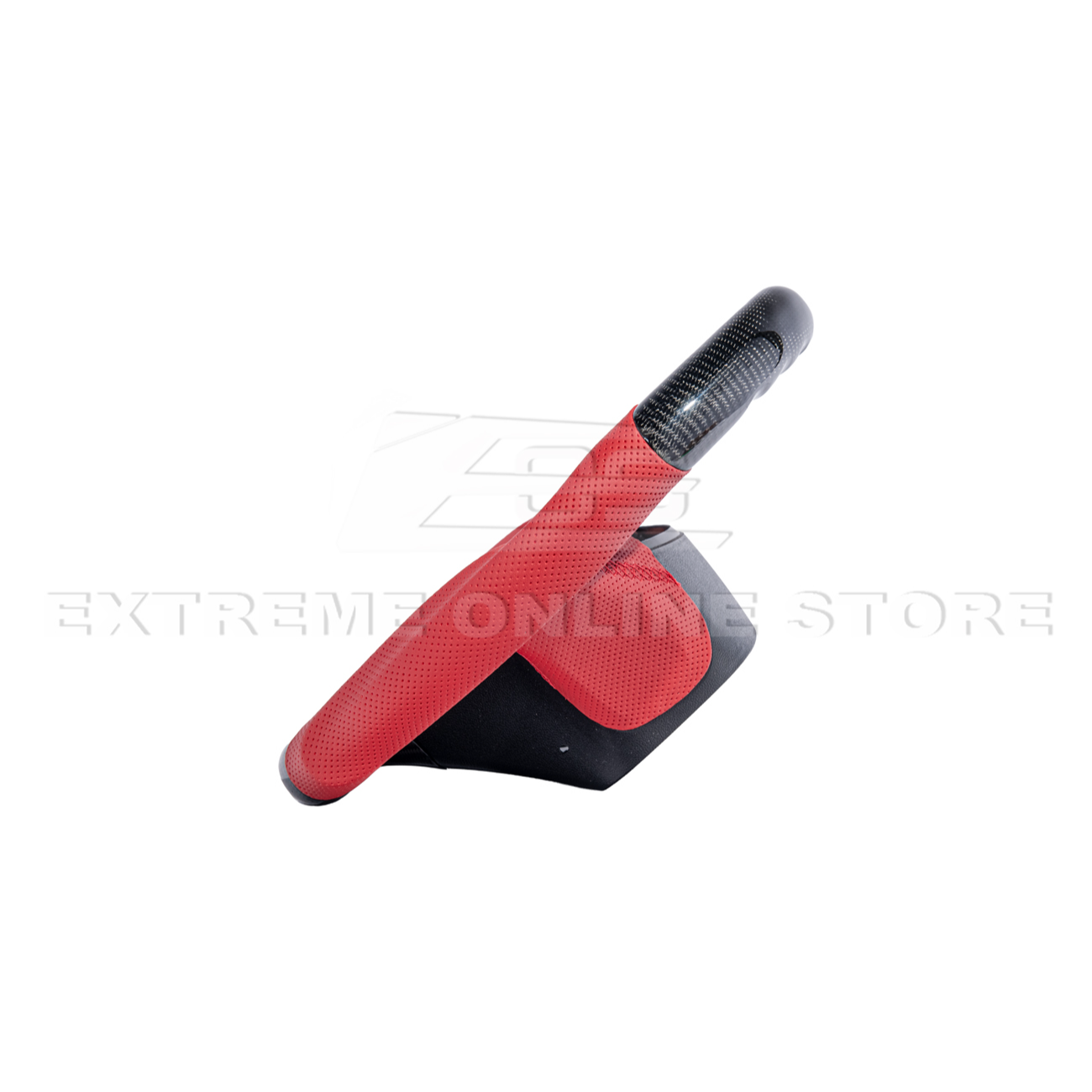 2012-13 Corvette C6 CARBON FIBER Red Perforated Leather Stripe Steering Wheel