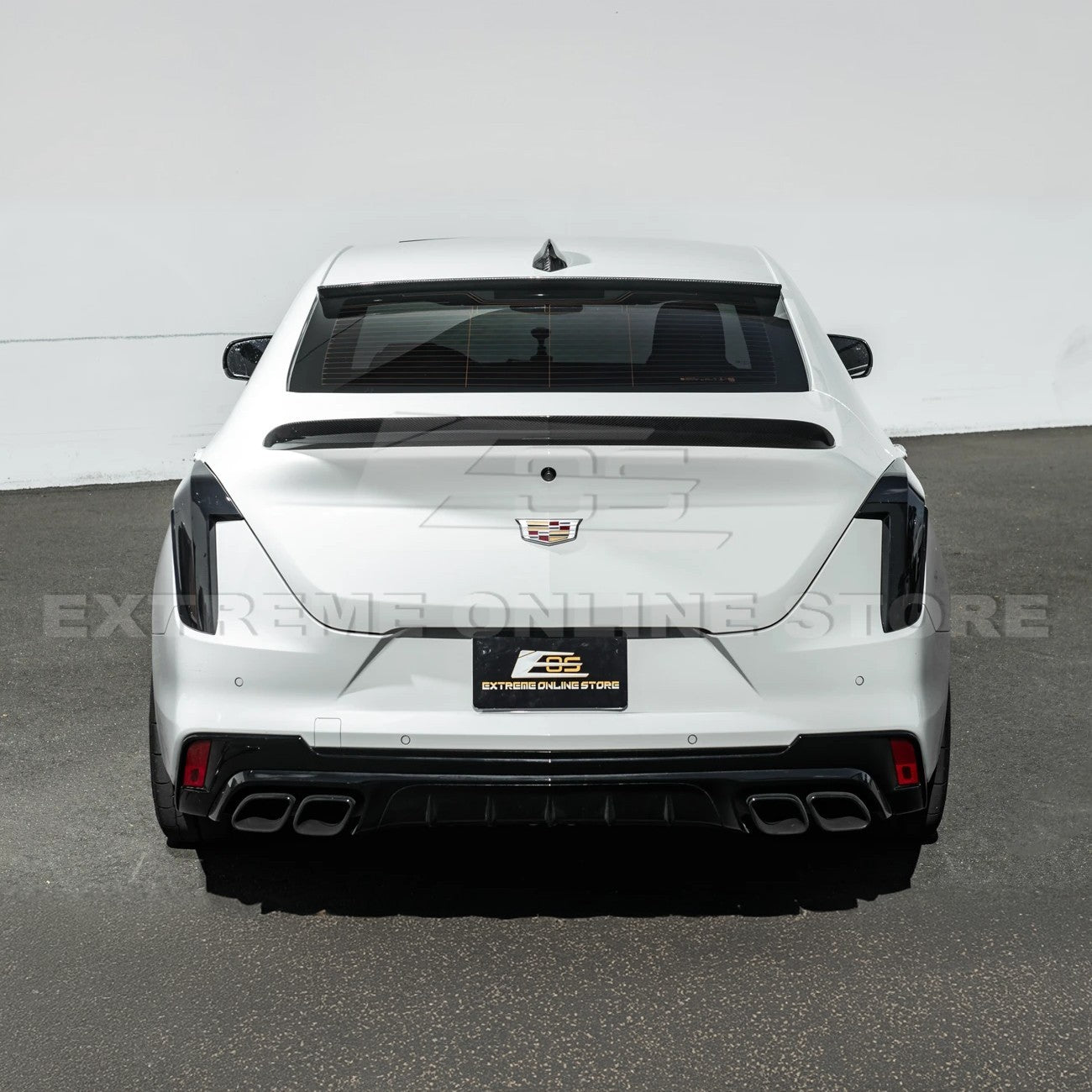 2020-Up Cadillac CT4 CT4-V | Carbon Fiber Rear Roof Top Window Spoiler Kit