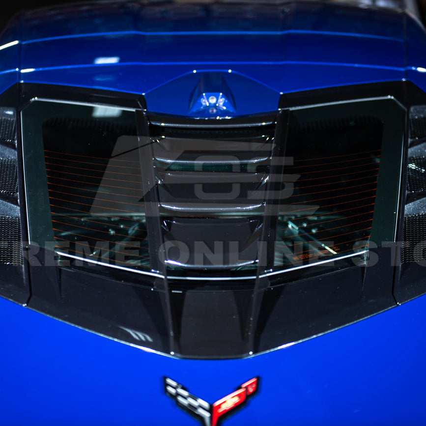 Corvette C8 | ZR1 Style CARBON FLASH Rear Window Vent Louver Cover