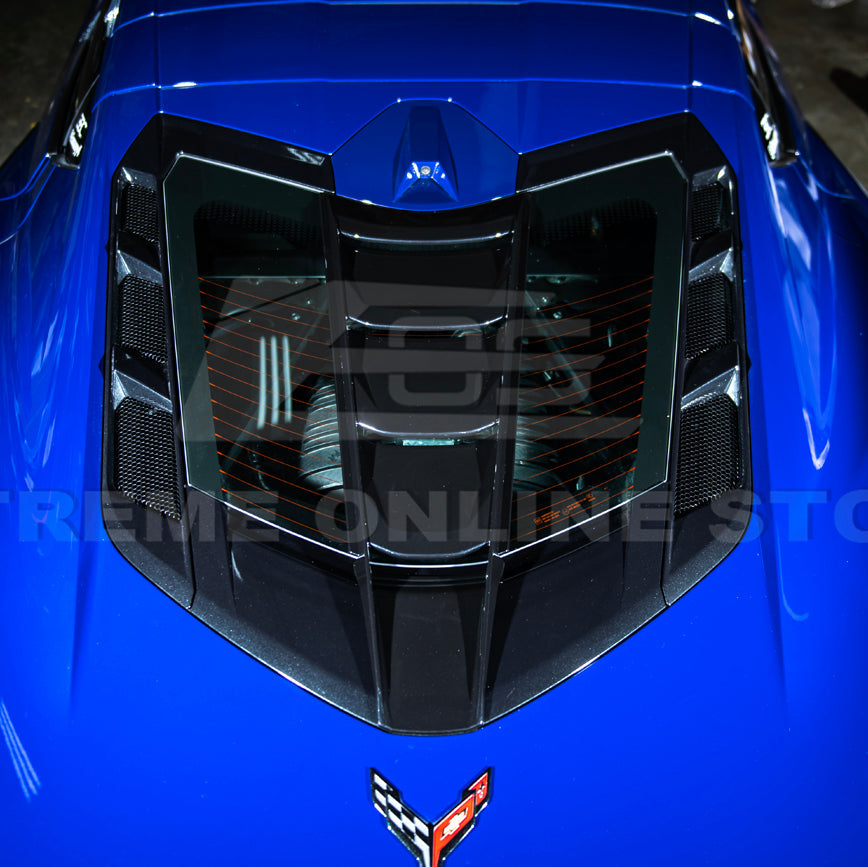 Corvette C8 | ZR1 Style CARBON FLASH Rear Window Vent Louver Cover
