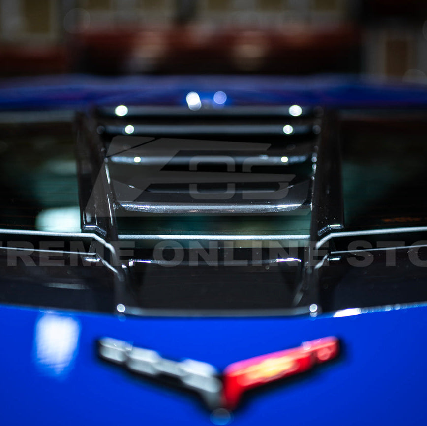 Corvette C8 | ZR1 Style CARBON FLASH Rear Window Vent Louver Cover
