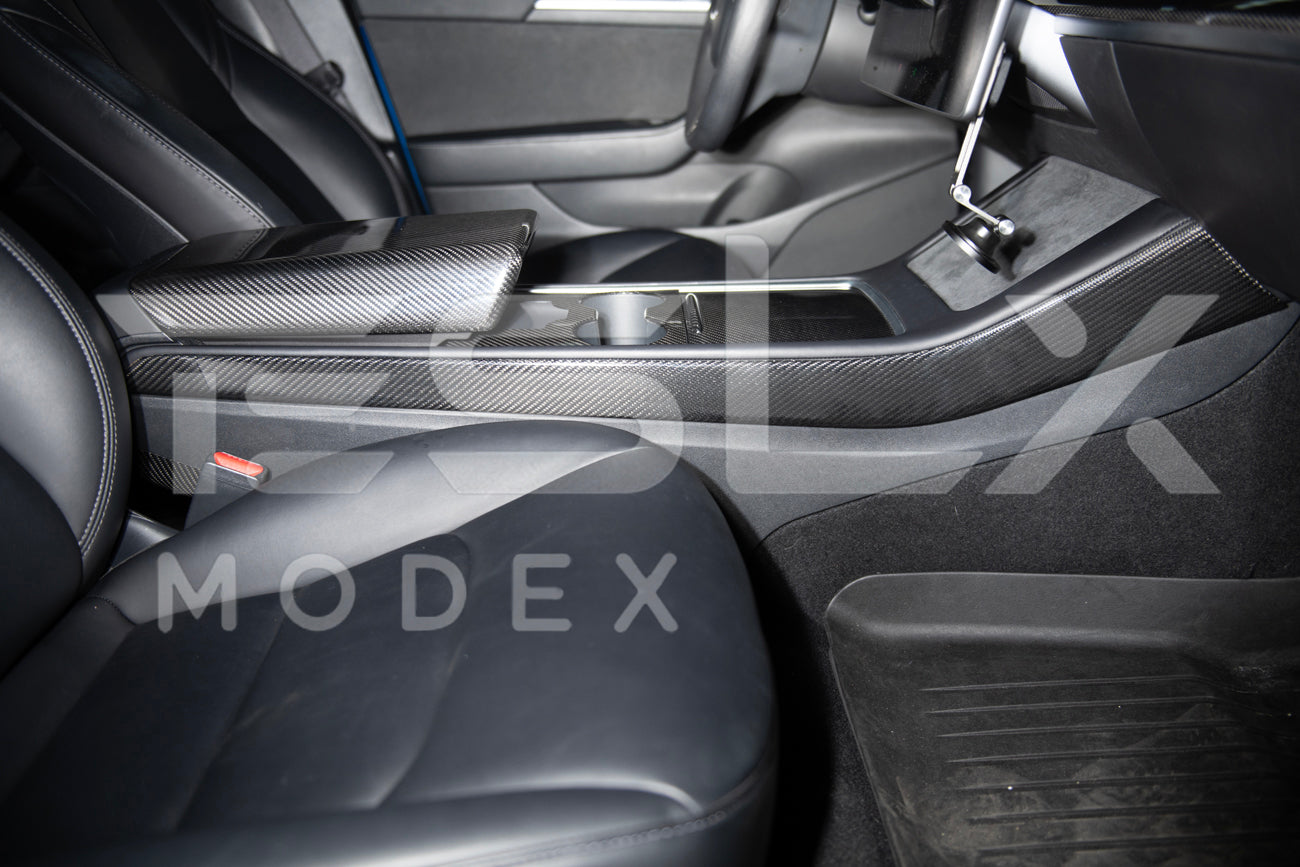 2020-23 Tesla Model 3 & 20-25Y Carbon Fiber Interior Center Console Shift Sides