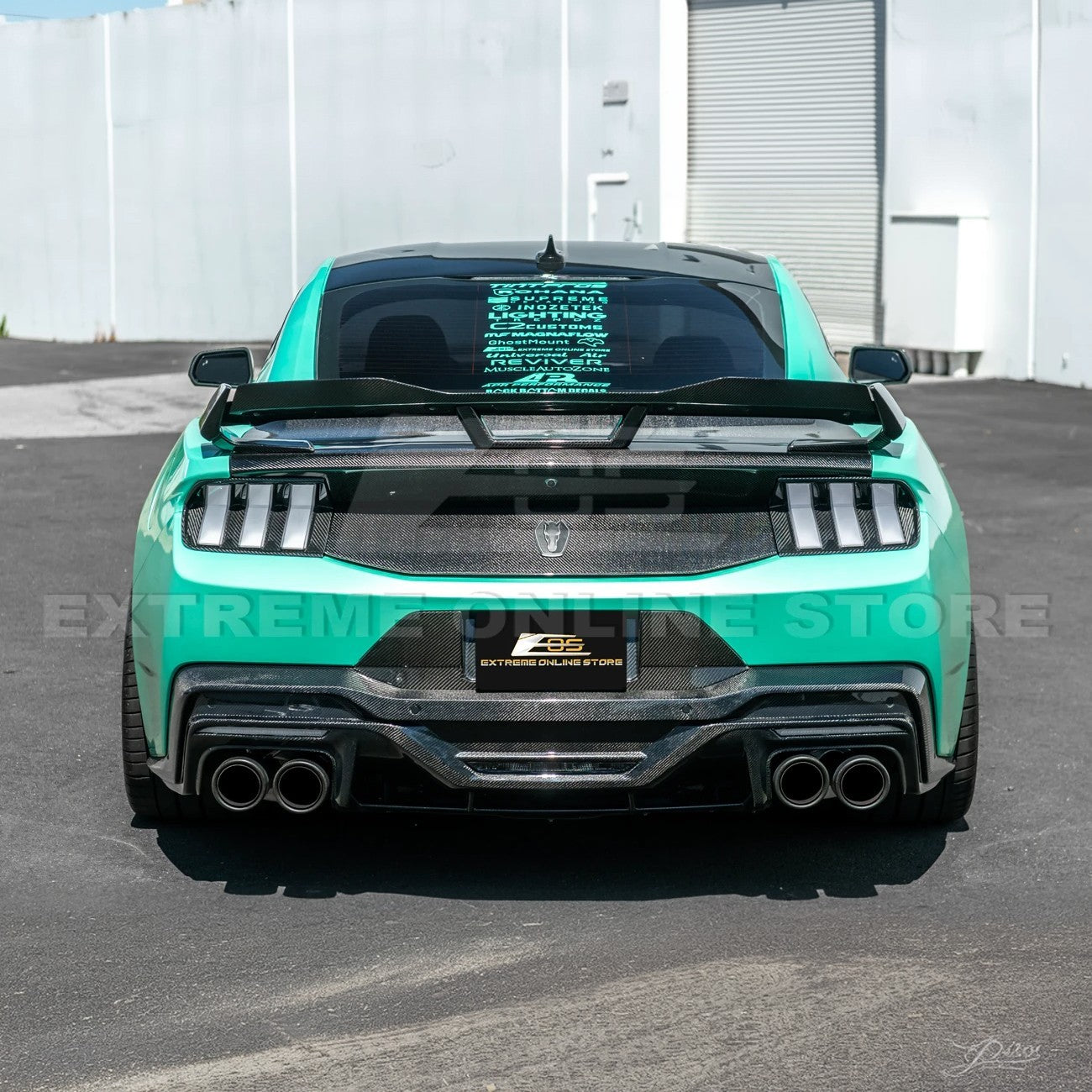 2024-Up Ford Mustang S650 Dark Horse Style DRY CARBON FIBER Rear Bumper Diffuser